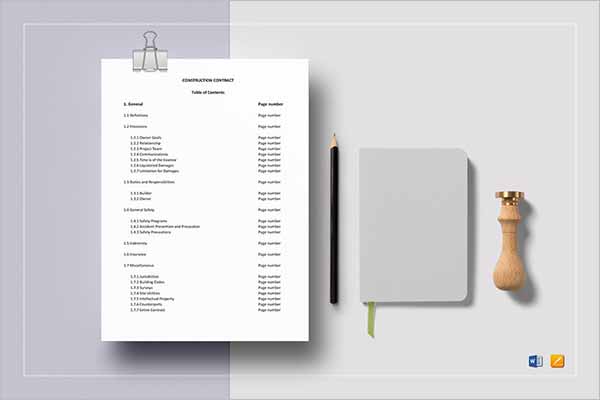 Latest Construction Contract Form Templates