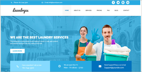Laundry Website Template PSD