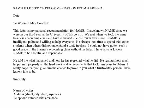 Letter Of Recommendation PDF