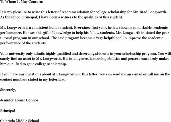 Letter Recommendation Template