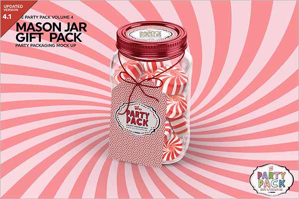 Mason Jar Gift Packaging Mockup