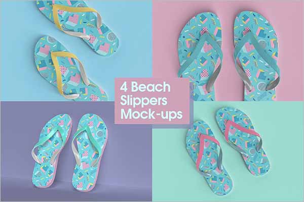 Modern Beach Slippers Mock-up