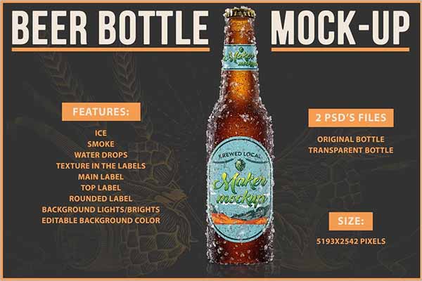 Modern Beer Bottle Mockup