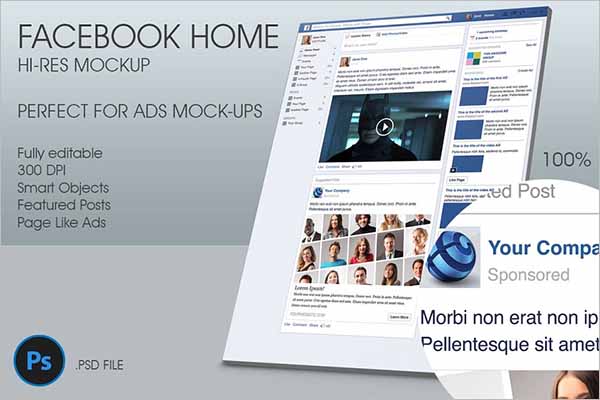 Modern Facebook Ad Mockup PSD Designs