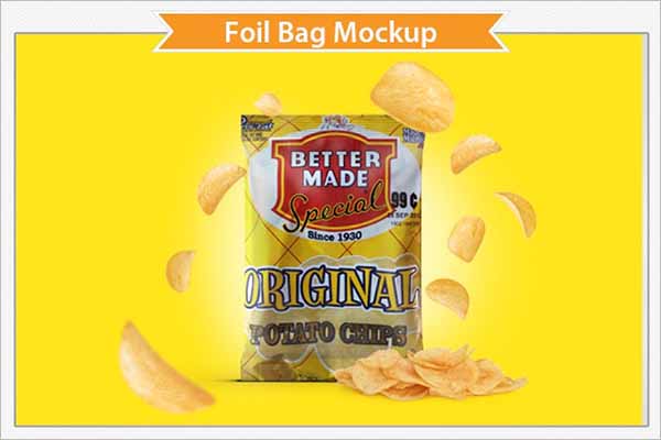 Photorealistic Chips Bag Mockup Design