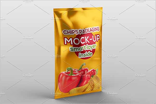 Printable Chips Bag Mockup Design