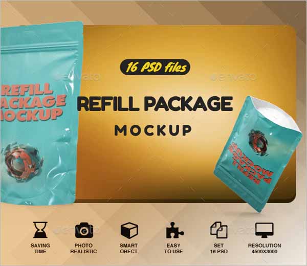 Refill Chips Bag Mockup Design
