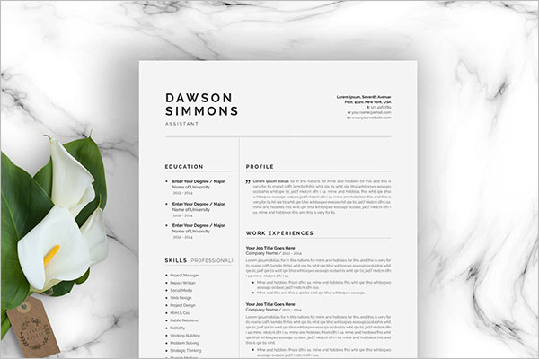 Resume Template Page