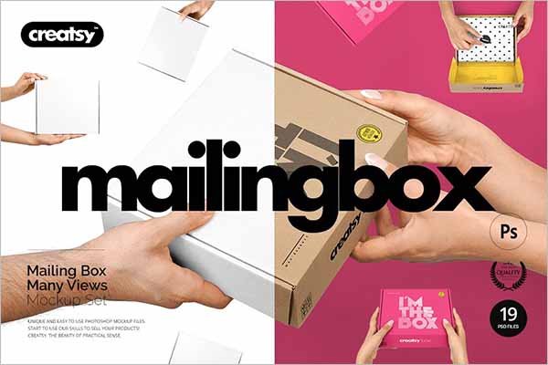 Set Of Mailing Box Design