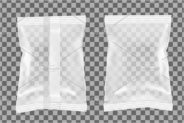 Transparent Chips Bag Mockup Design