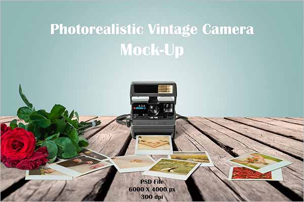 Vintage Camera Mockup PSD Templates