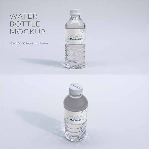Vintage Water Bottle Mockup Template