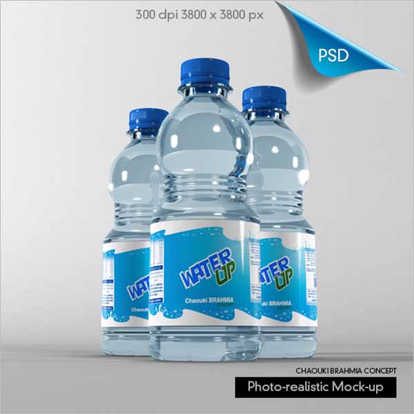 Water Bottle Mockup Free PSD Template