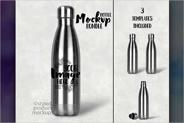 Water Bottle Mockup Template