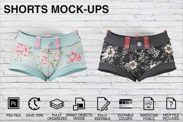 Women Shorts Clothing Mockup Design