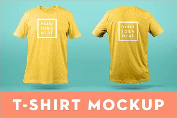 Yellow T-Shirt Mockup Design