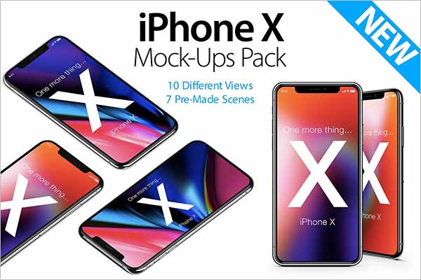 iPhone X Mockup Pack Design