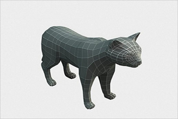 3D Cat Low Poly Base Mesh