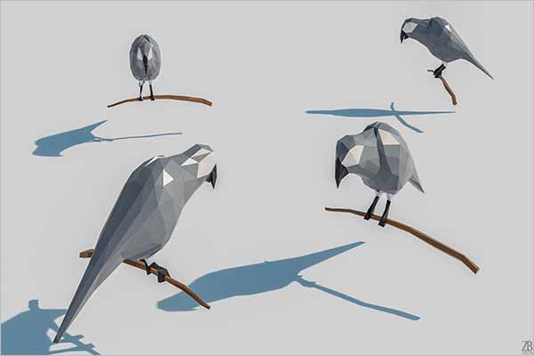 Lowpoly Parrot 3D Design