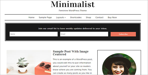 Minimalist Feminine WordPress Wocommerce Theme