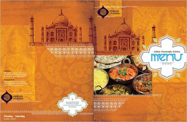Printable Indian Restaurant Menu Template