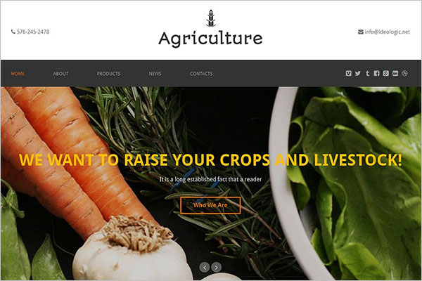 Agriculture One Page Template