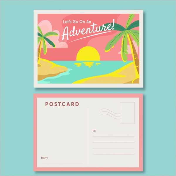 Beach Holiday Postcard Design