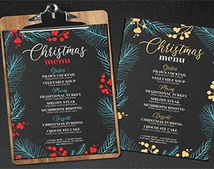 Christmas Party Menu Design Templates