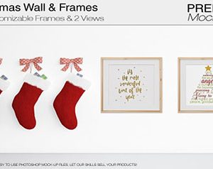 Christmas Wall and Frames Mockup Set