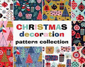 Christmas decorations pattern set