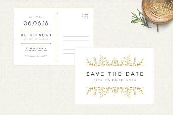 Floral Save The Date Postcard