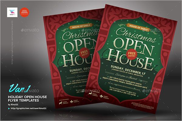 Holiday Open House Flyer Design