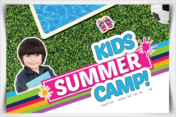 Kids Summer Camp Postcard Design