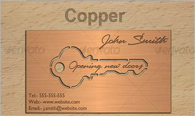Metal Key Business Card Design