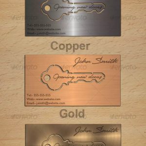 Metal Key Business Card Designs