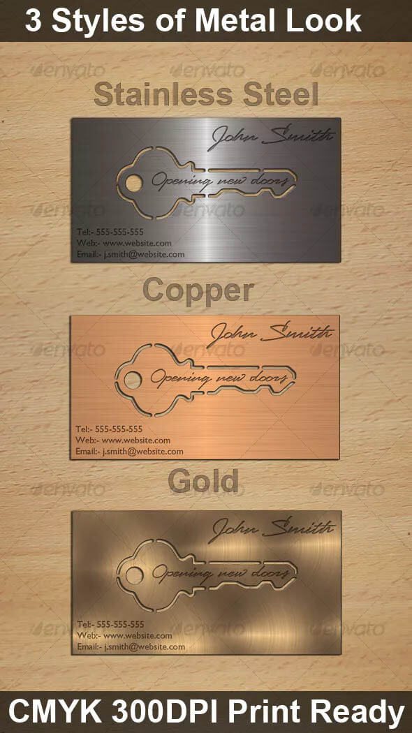 Metal Key Business Card Design
