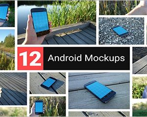Realistic Android Mockups PSD Design