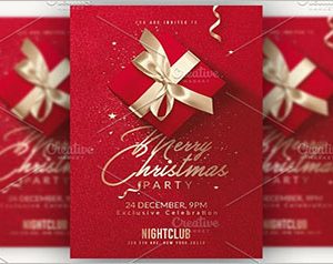 Red Christmas Invitation Flyer Templates