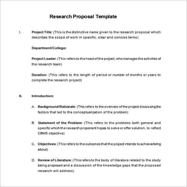 Academic Research Proposal Template