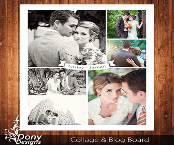 Anniversary Photo Collage Flyer Template
