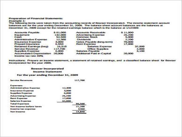 Basic Income Statement Templates - Doc,PDF,Excel