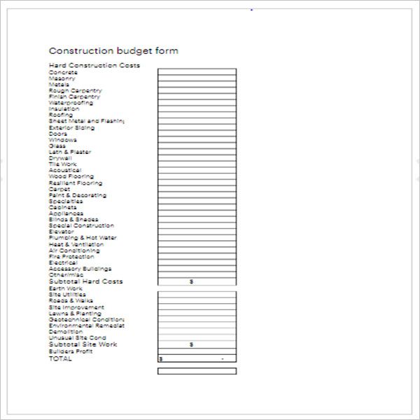 Charity Project Budget Template