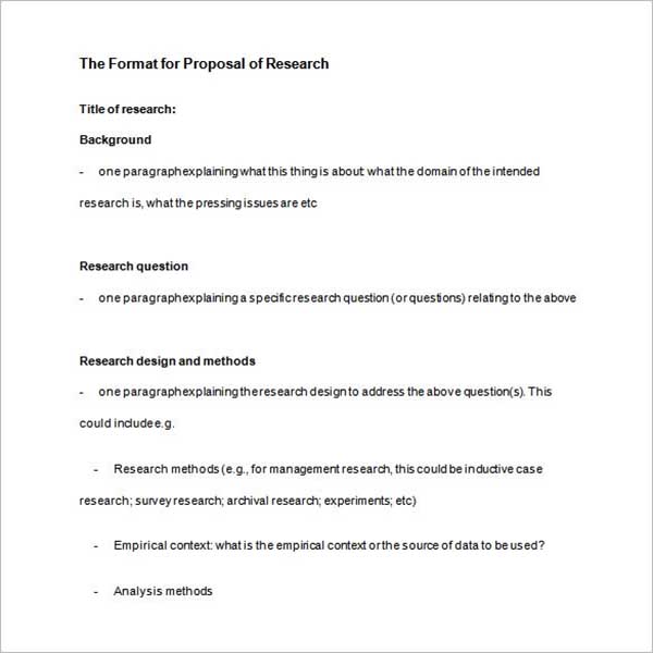 Research Outline Proposal Template