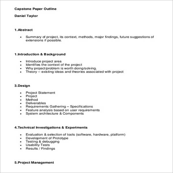 Research Project Outline Template