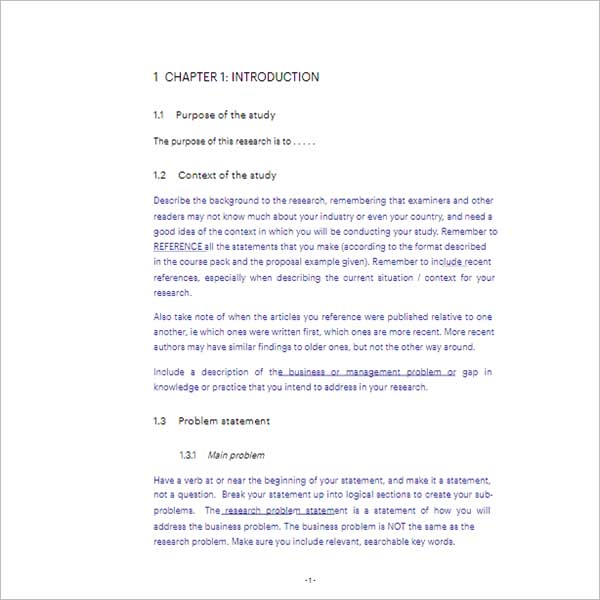 Research Proposal Template Free Download