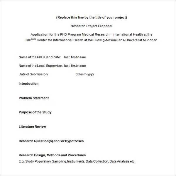Research Proposal Template PDF