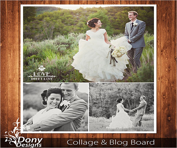 Wedding Photo Collage Flyer Template