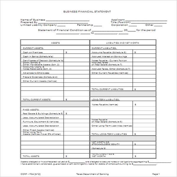 Free Business Income Statement Template