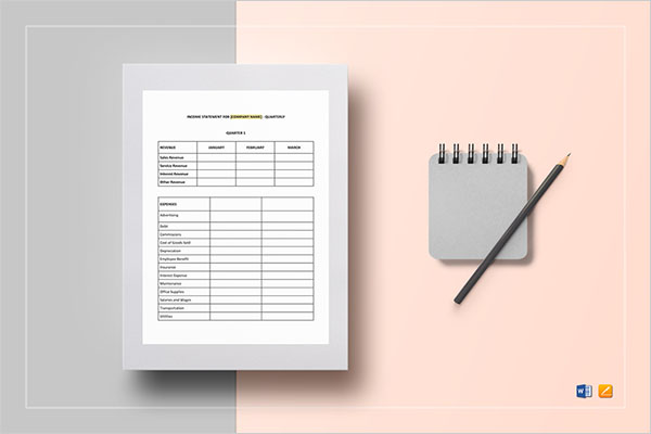 Blank Income Statement Template Document