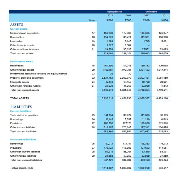 Financial Blank Income Statement Template